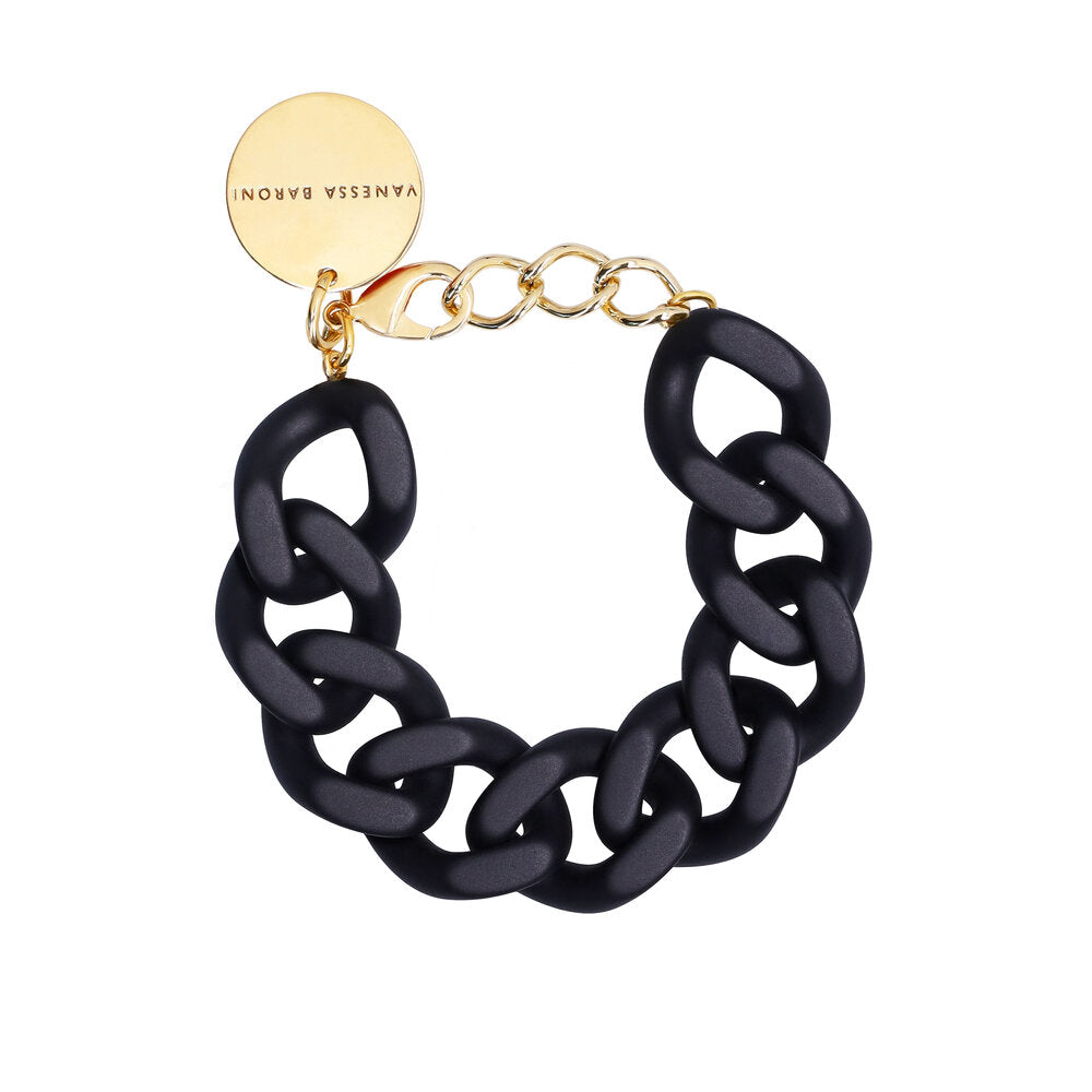 Flat Chain armbånd - Matt Black
